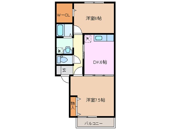 伊勢川島駅 徒歩14分 2階の物件間取画像